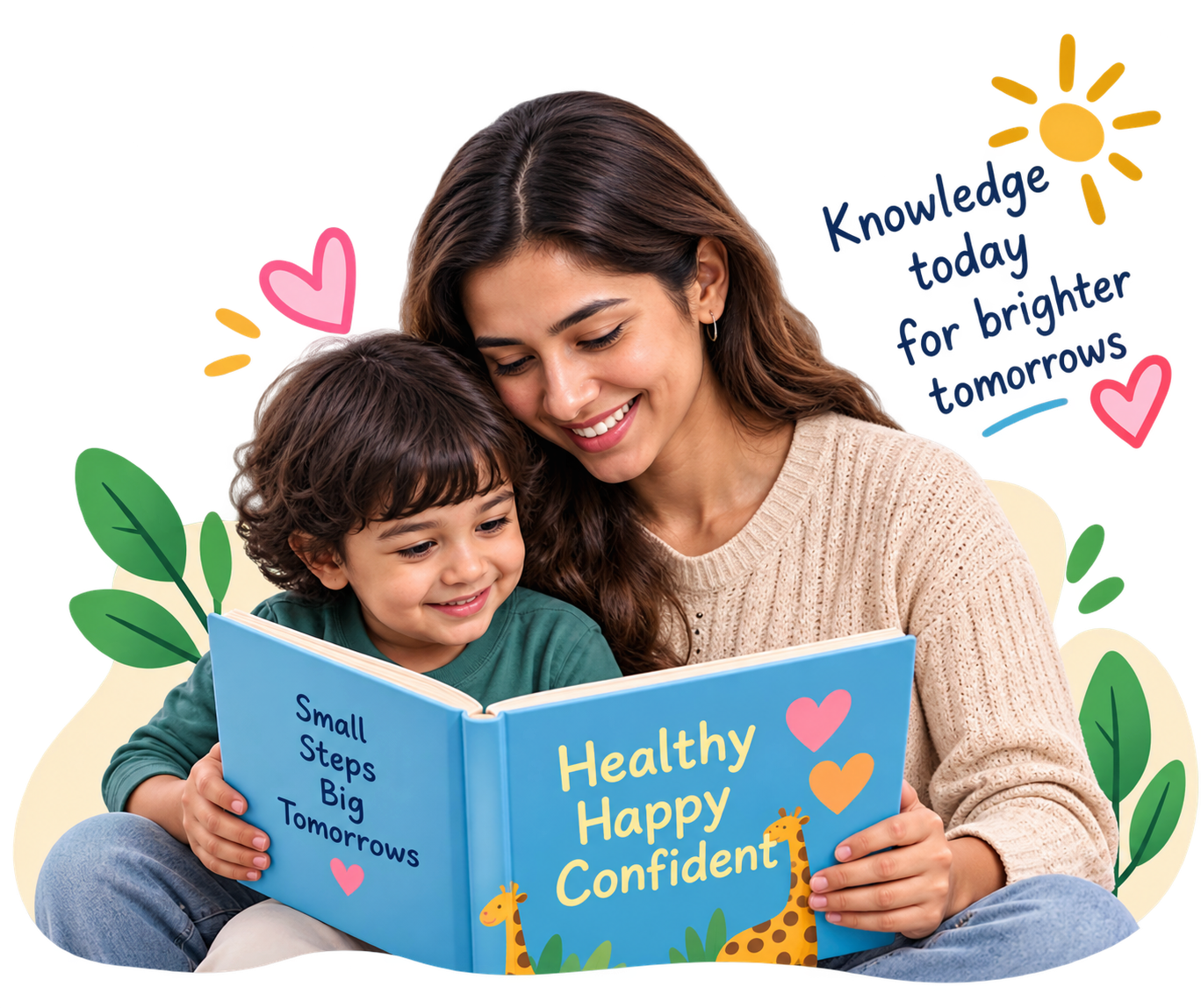 Parent and child reading together